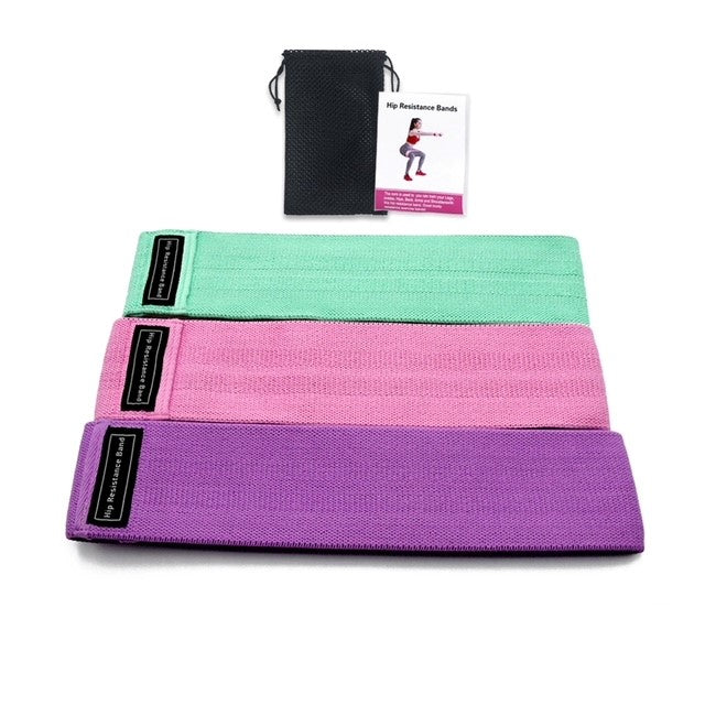 Fitness Gymnastikbänder Stoff (3er Set) Lila / Pink / Türkis