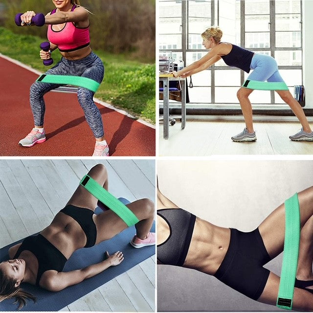 Fitness Gymnastikbänder Stoff (3er Set) Lila / Pink / Türkis